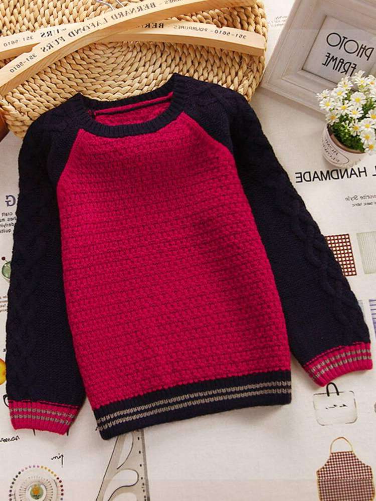 Navy Blue Long Sleeve Toddler Boy Sweaters 6530
