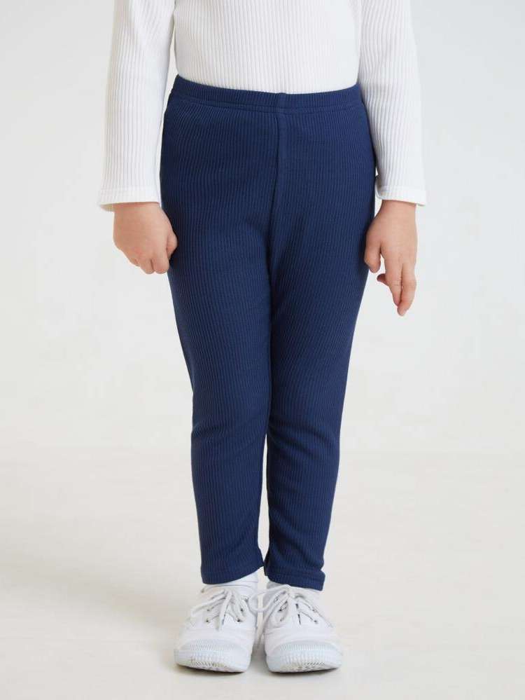  Long Navy Blue Plain Toddler Girl Leggings 902