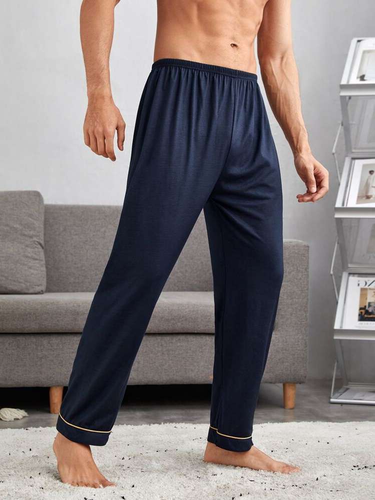 Casual  Contrast Binding Men Loungewear Bottoms 3326