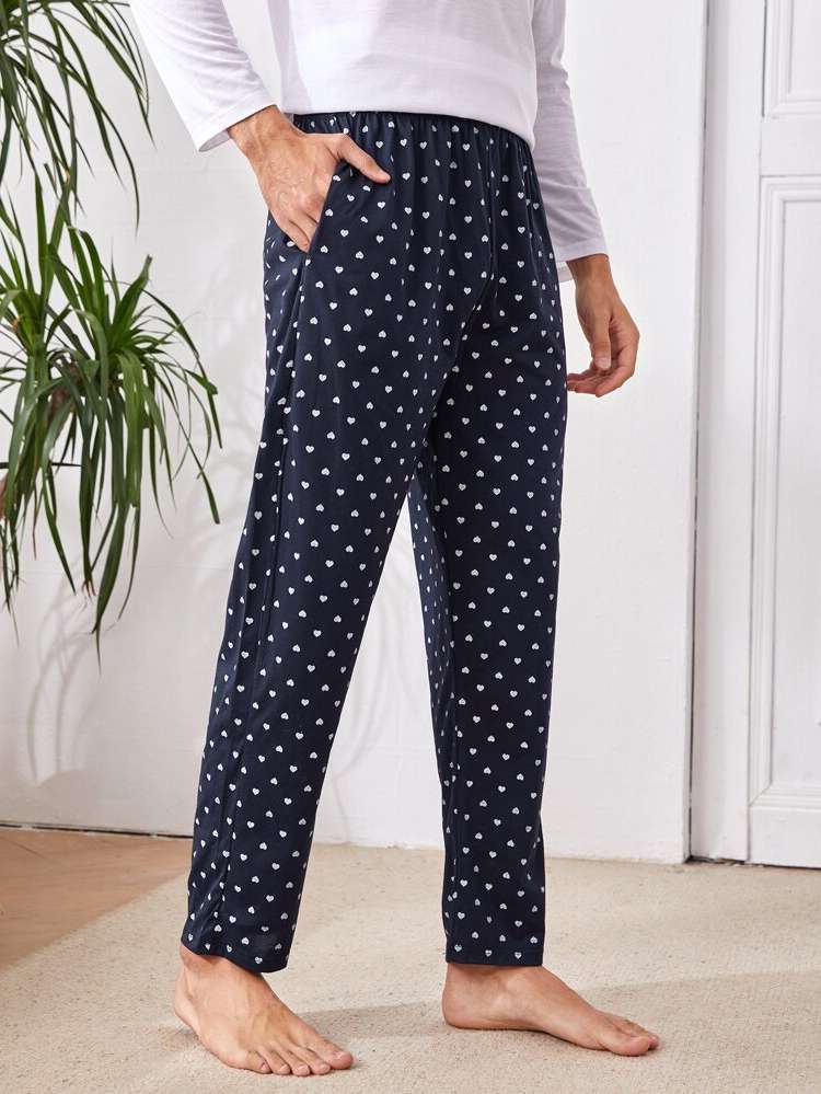 Pocket Navy Blue Polka Dot Underwear  Sleepwear 1776