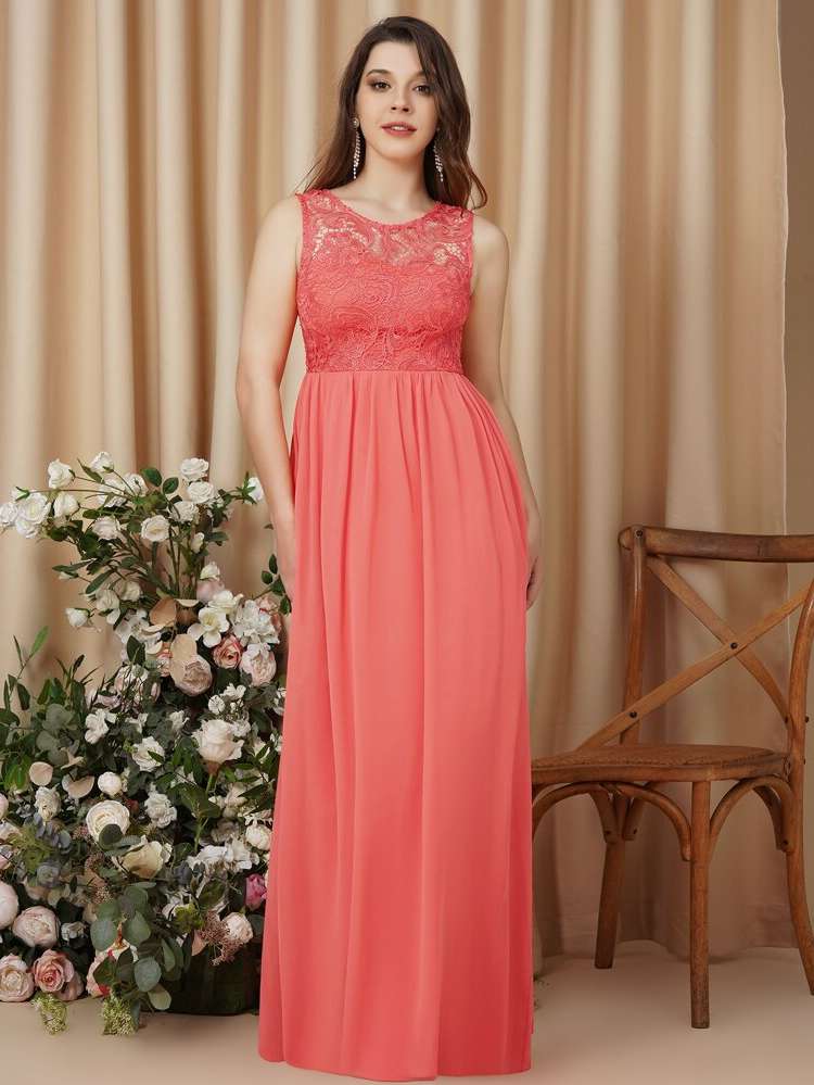  Round Neck Sleeveless Maxi Weddings  Events 1669