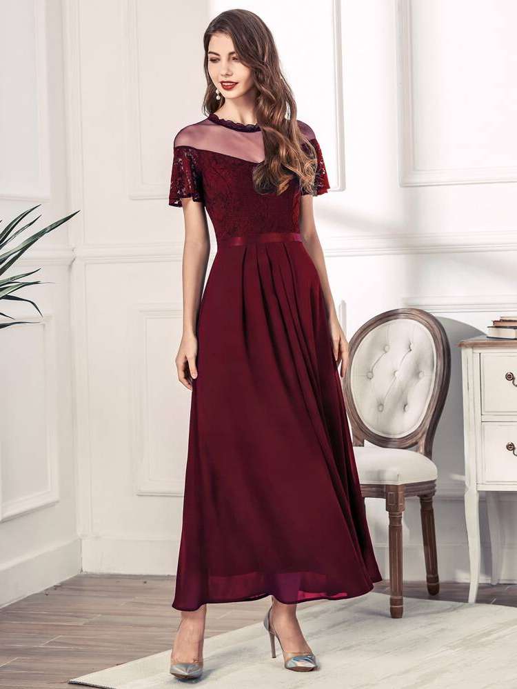 Round Neck Regular Fit Maxi Plain Wedding  Special 36