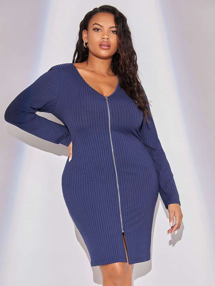  Elegant V neck Plus Size Dresses 20