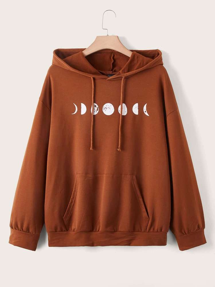 Hooded Graphic Casual Plus Size Sweatshirts 305