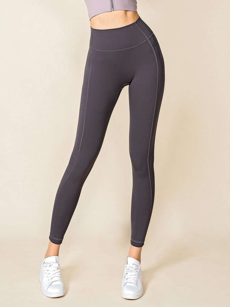  Navy Blue Cropped Women Sports Leggings 6015