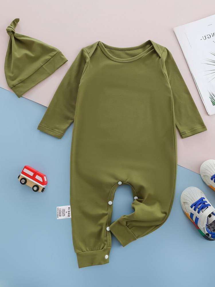 Long Sleeve Olive Green Casual Baby  Mom 6534