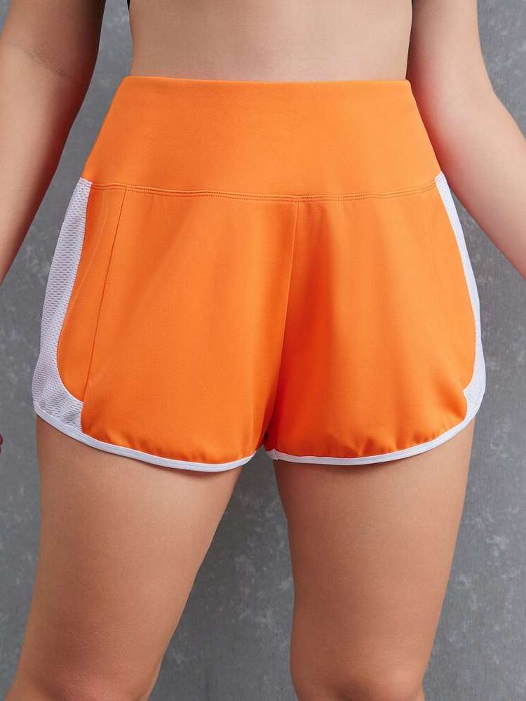  Contrast Binding Orange Women Plus Activewear 65