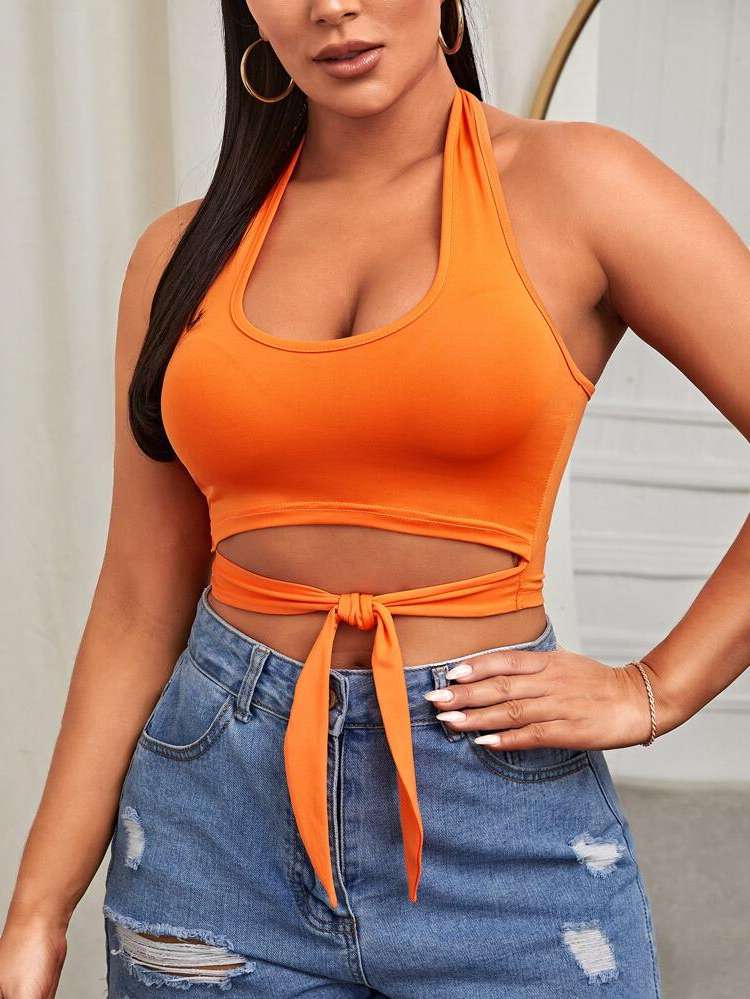 Boho Orange Women Tank Tops  Camis 3867