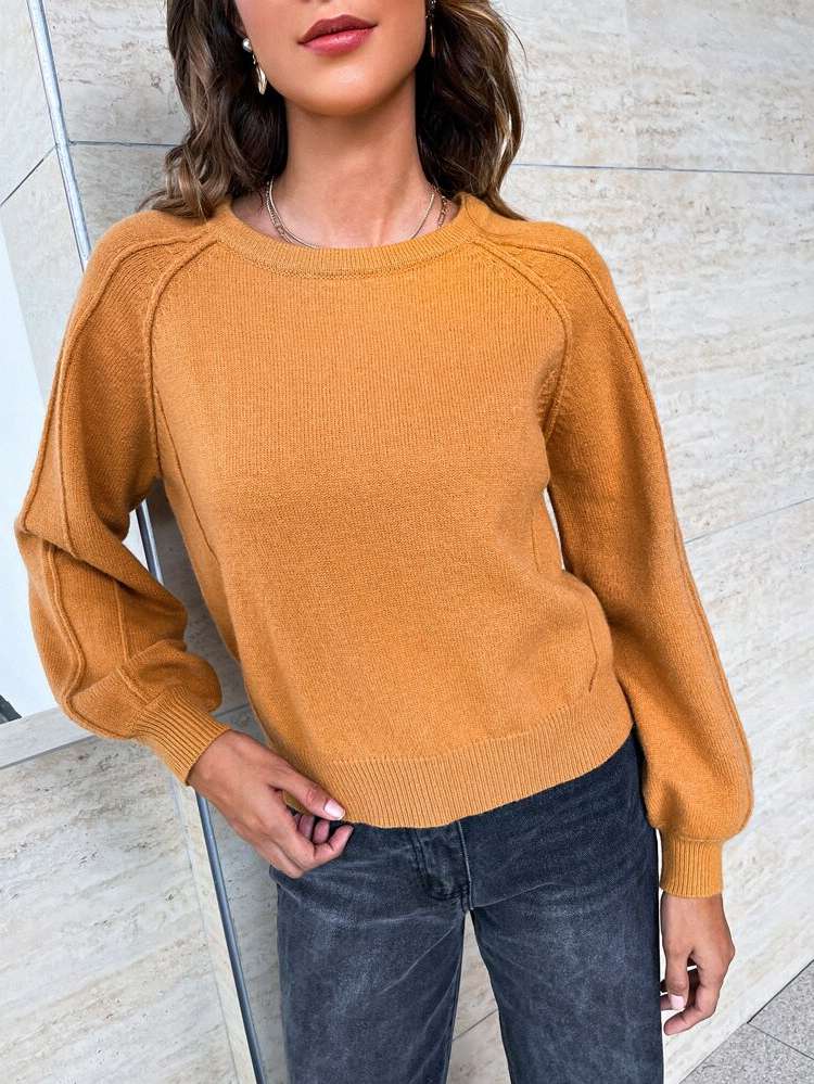  Round Neck Orange Women Clothing 1381