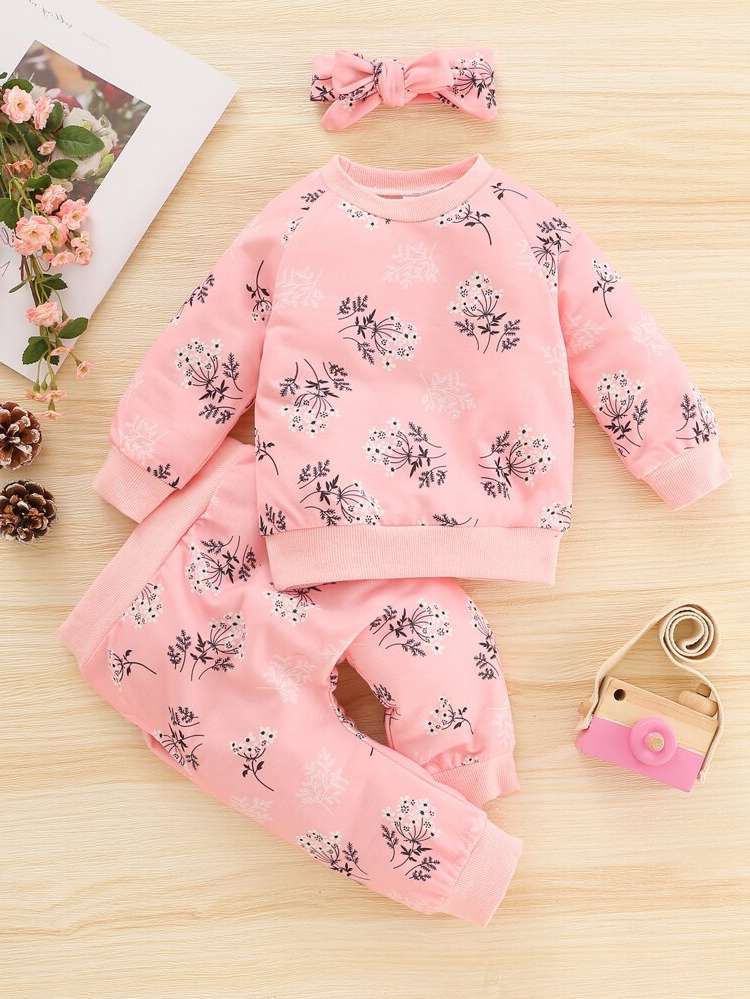 Round Neck Cute Long Sleeve Baby Sets 4099