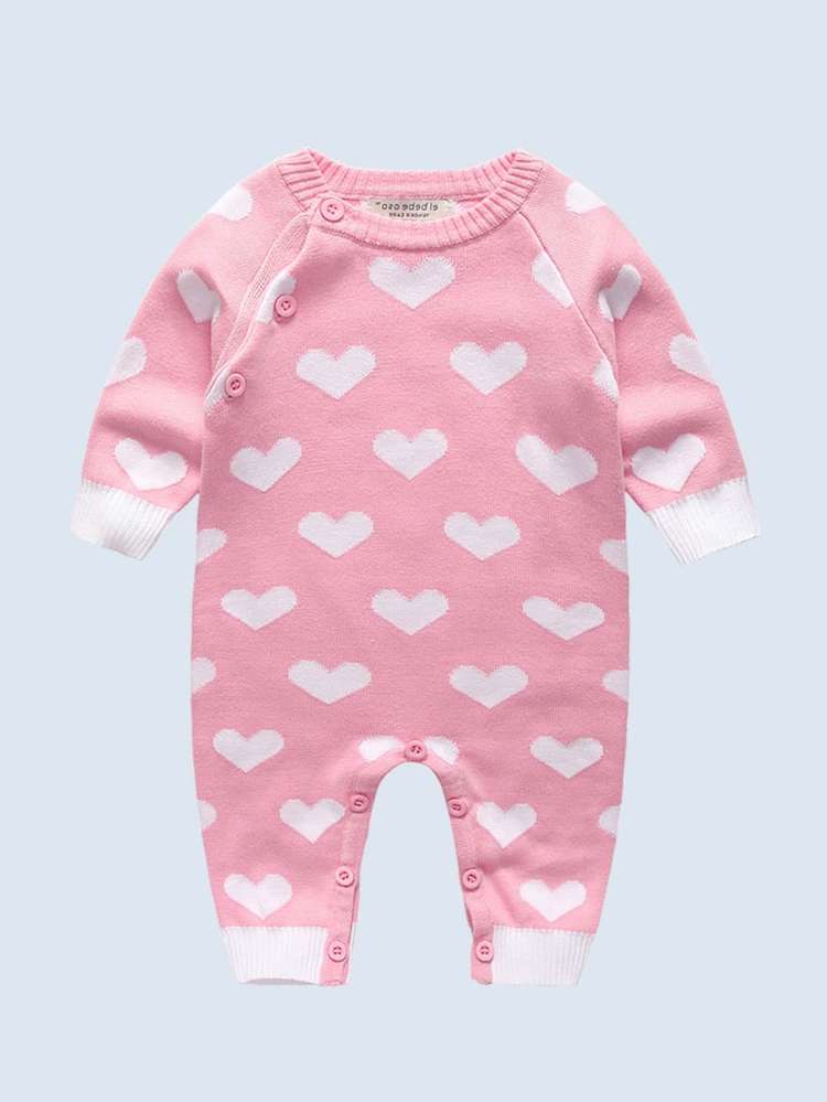 Long Long Sleeve Cute Heart Baby  Mom 6916