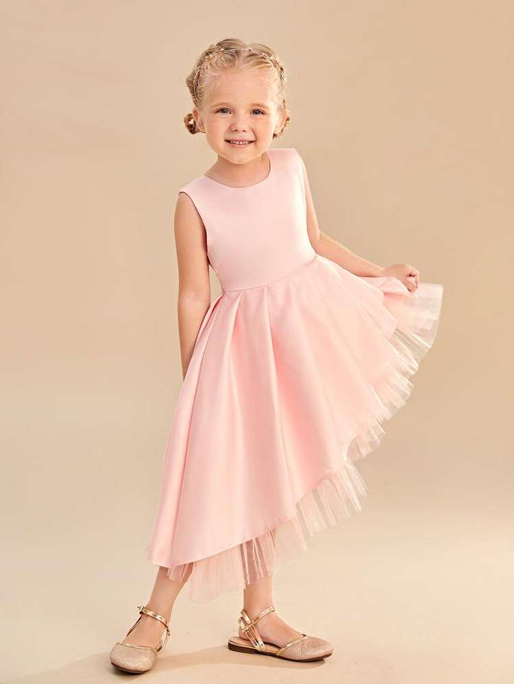 Plain Glamorous Round Neck Kids Clothing 993