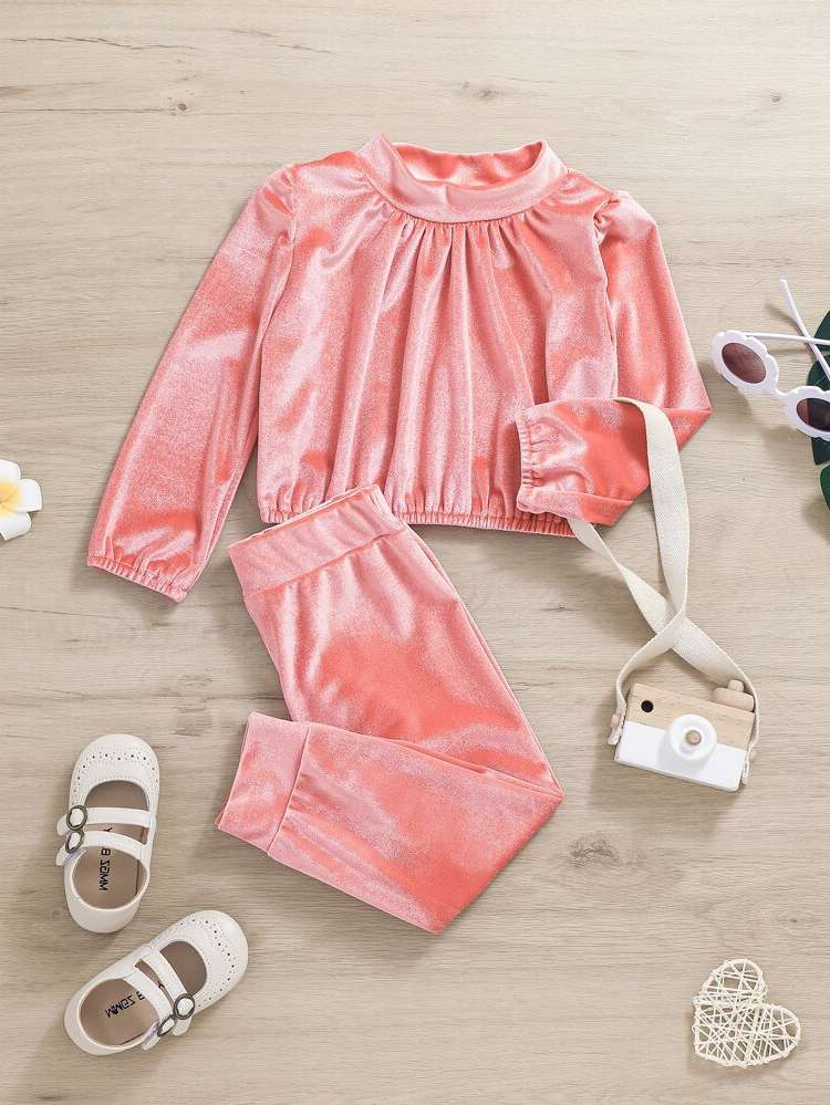  Round Neck Long Sleeve Toddler Girls Clothing 460