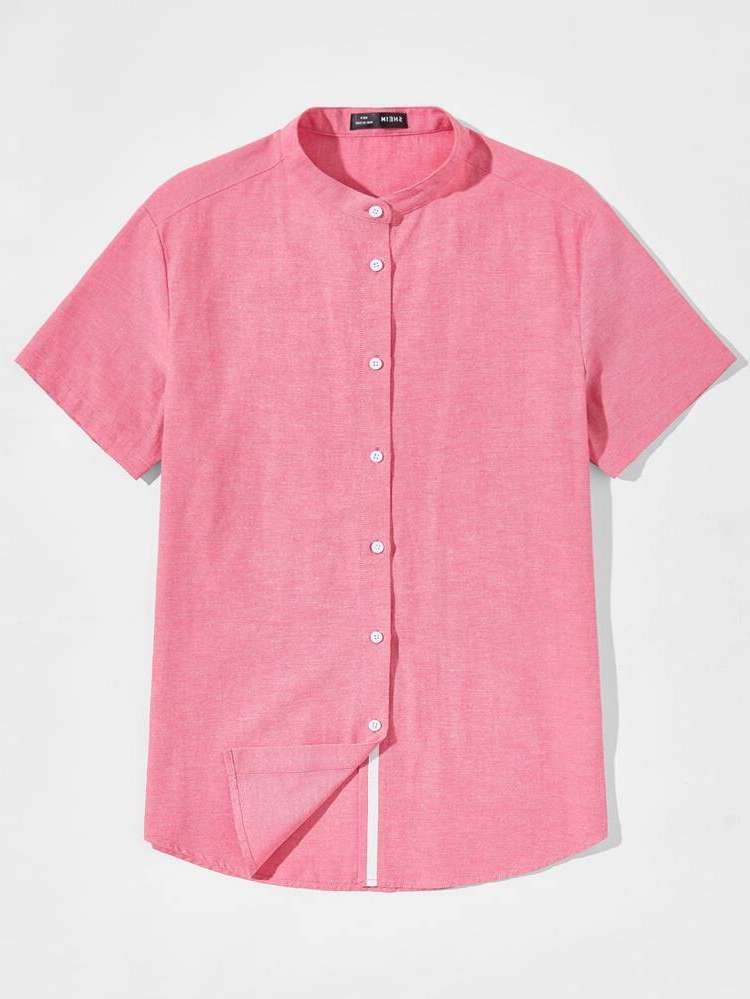  Basics Pink Regular Fit Men Shirts 394