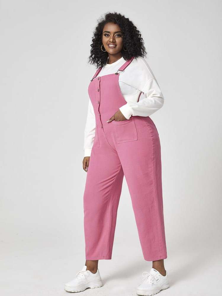 Capris Regular Fit Pink Straps Women Plus Clothing 6524