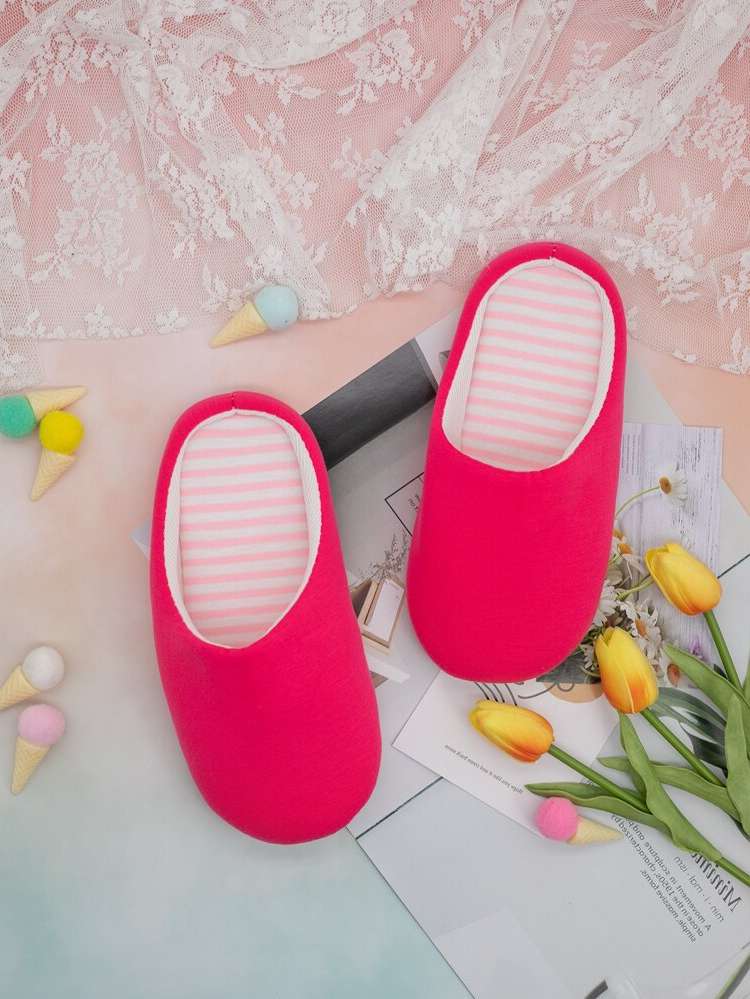  Plain Pink Women Slippers 7882