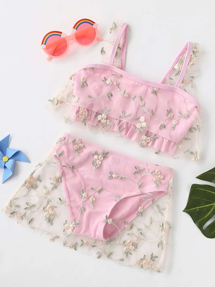 Cute Pink Toddler Girl Bikini Sets 531