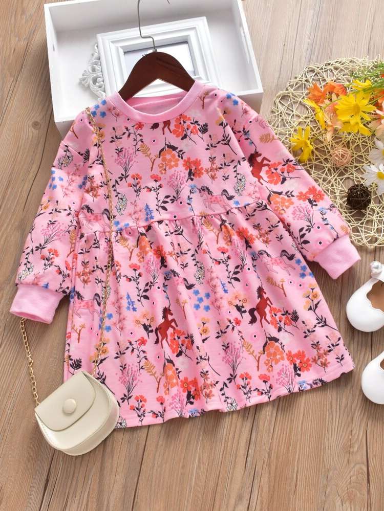 Long Sleeve Casual Regular Fit Toddler Girls Clothing 7648