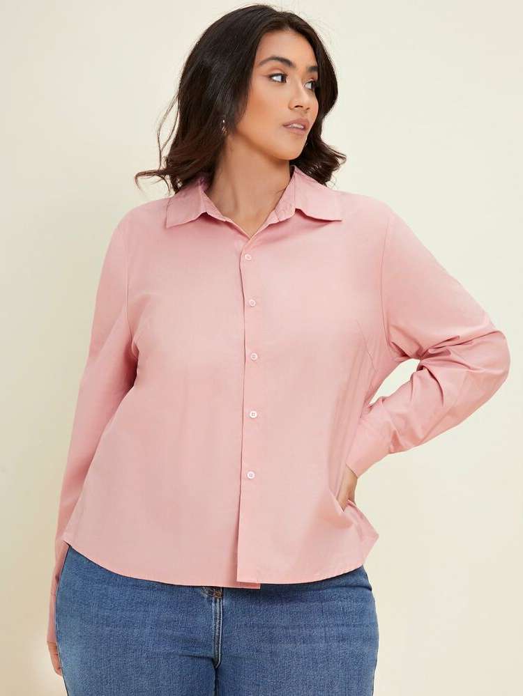 Regular Long Sleeve Oversized Plus Size Tops 4881