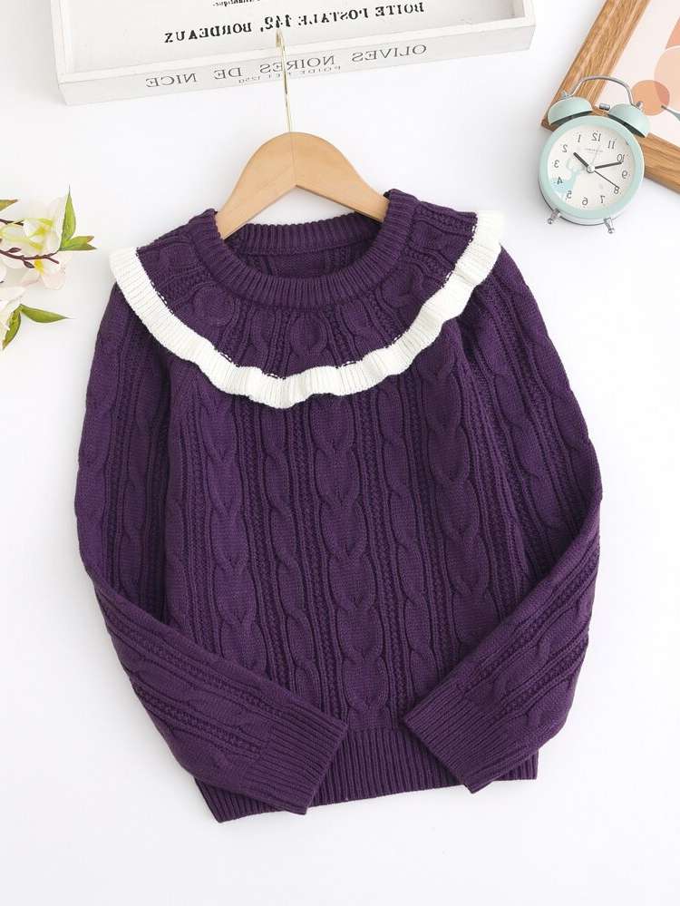 Casual Ruffle Long Sleeve Regular Fit Kids Clothing 255