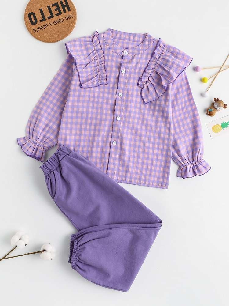  Round Neck Long Sleeve Kids Clothing 5465