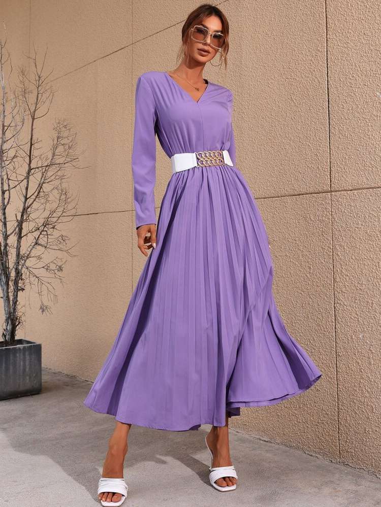 Plain Pleated Elegant Women Co-ords 8262