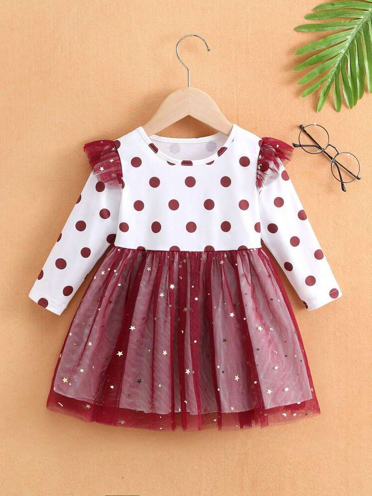 Regular Fit Ruffle Round Neck Baby Clothing 5133