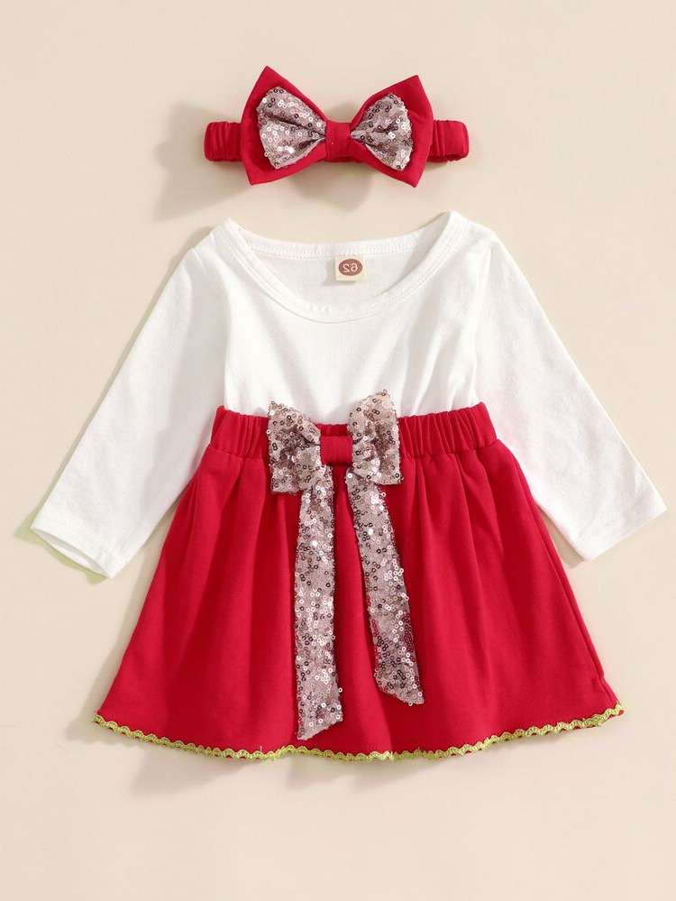 Short Regular Fit Red and White Round Neck Baby Clothing 5955