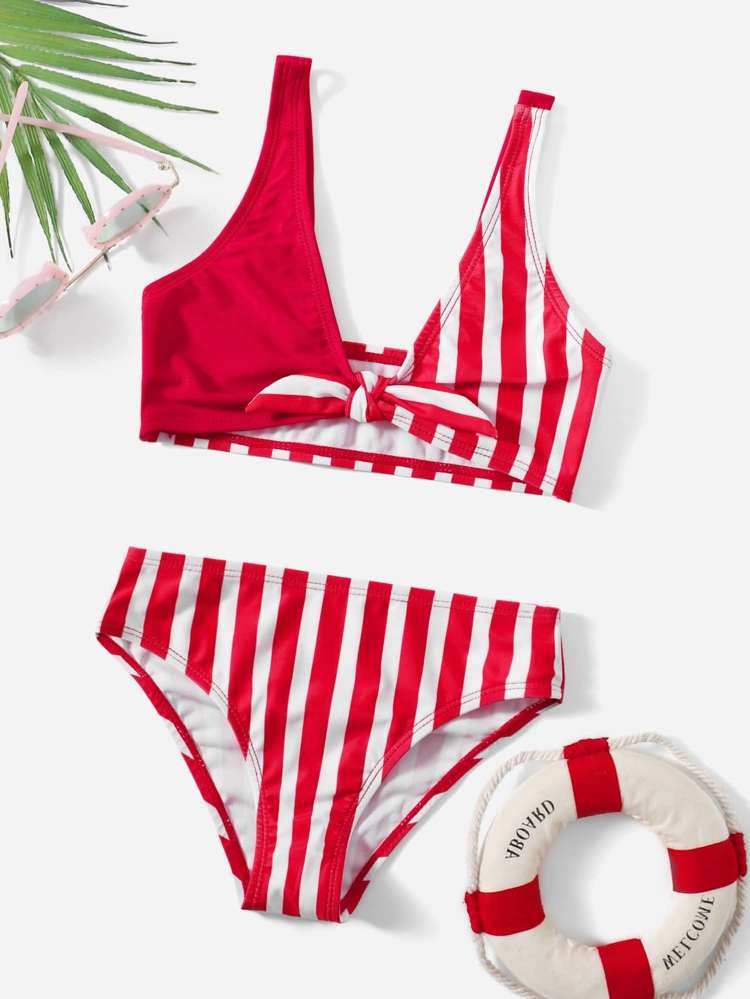  Red and White  Toddler Girls Beachwear 447