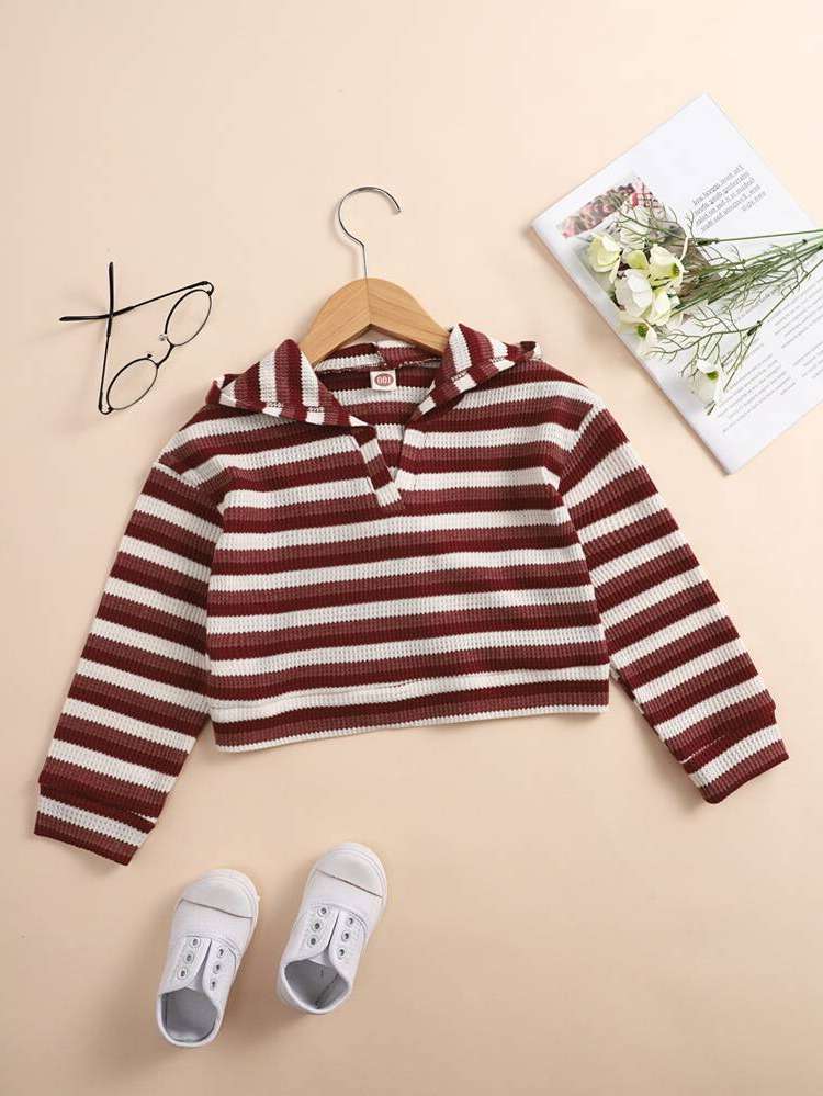 Regular Red and White Long Sleeve Toddler Girls Clothing 947