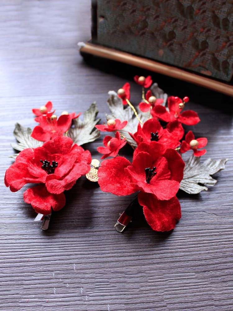 Red Boho Hair Accessories 893