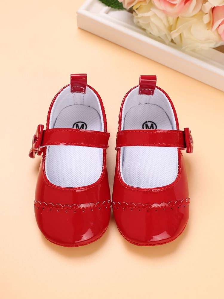 Bow  Red Baby Shoes(0-2) 6908