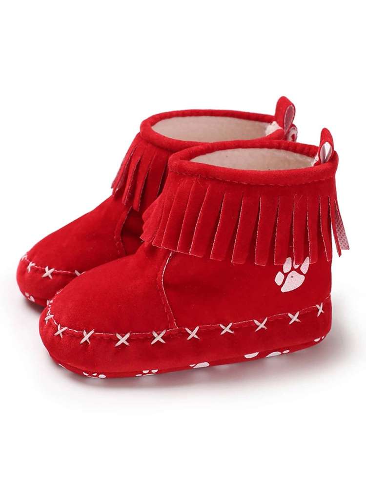 Red Cartoon Fringe Baby Shoes(0-2) 568