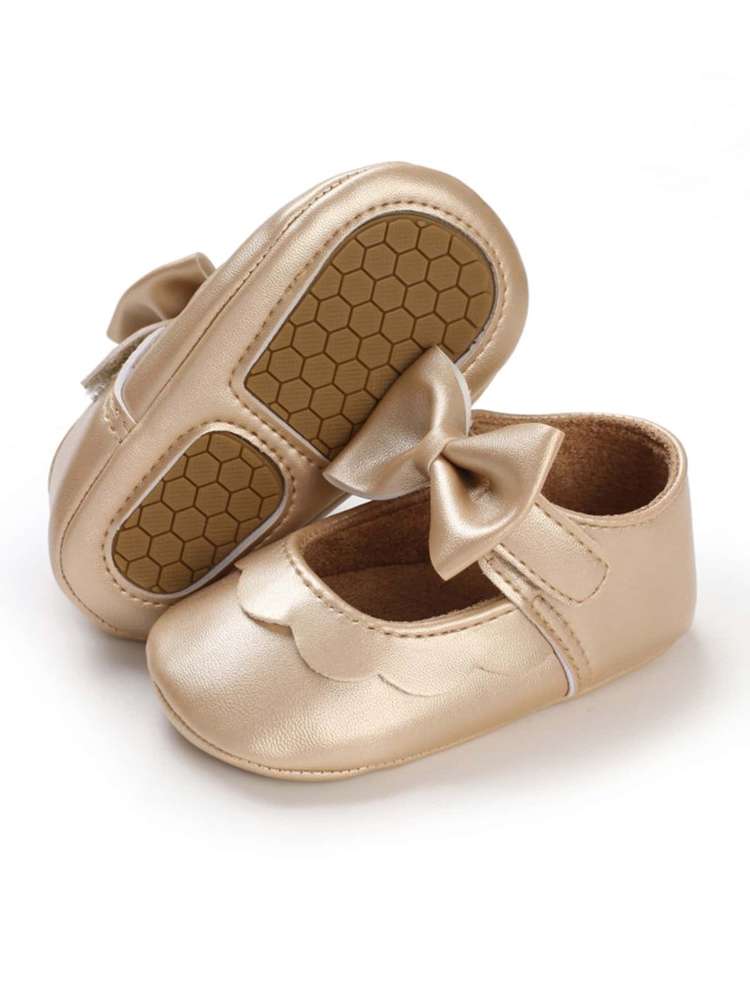 Plain Bow  Baby Shoes(0-2) 1617