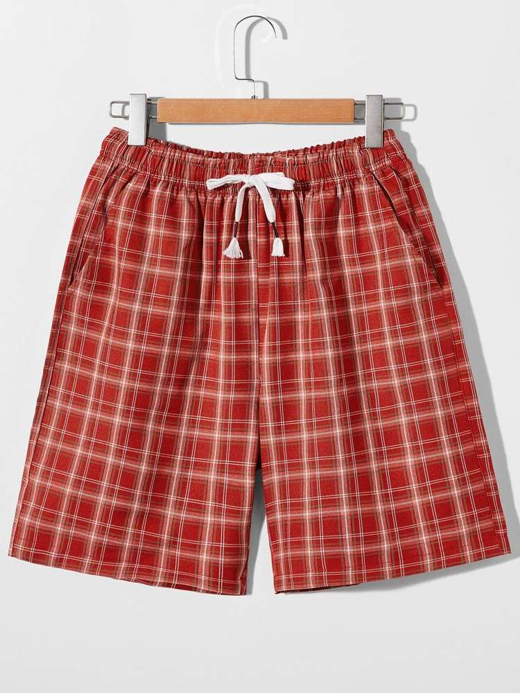  Red Preppy Men Bottoms 8802