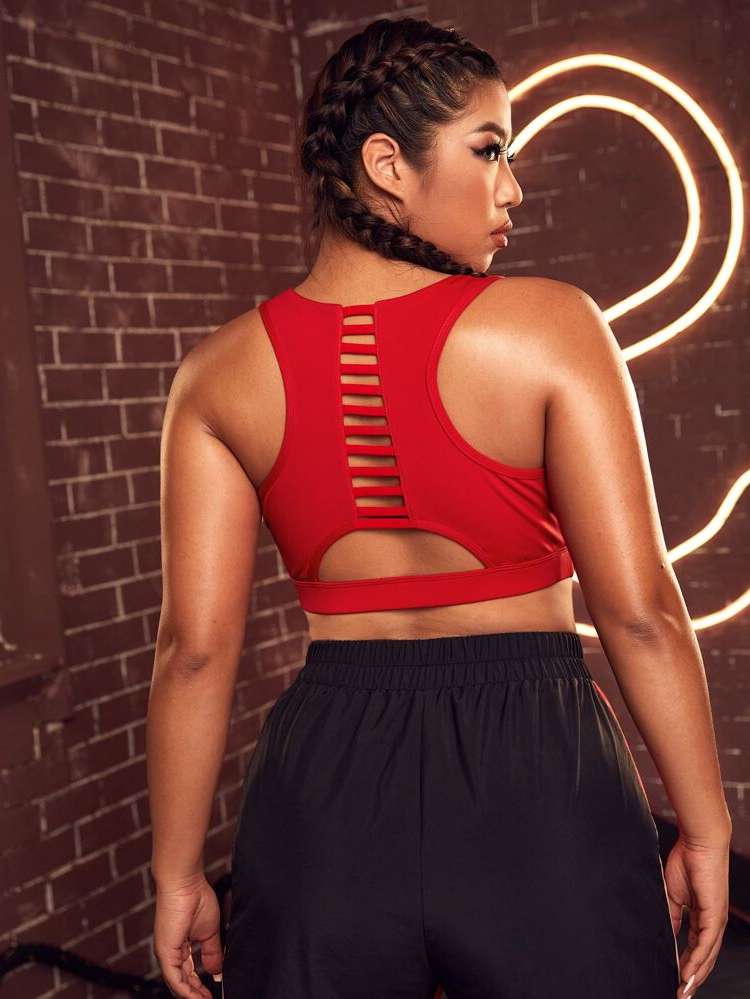 Plain Red  Plus Size Sports Bras 8146