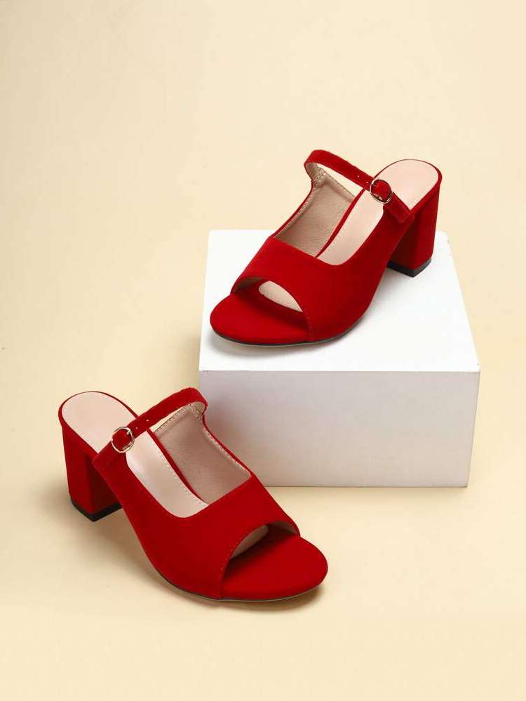 Plain Red Fashionable Women Shoes 8910