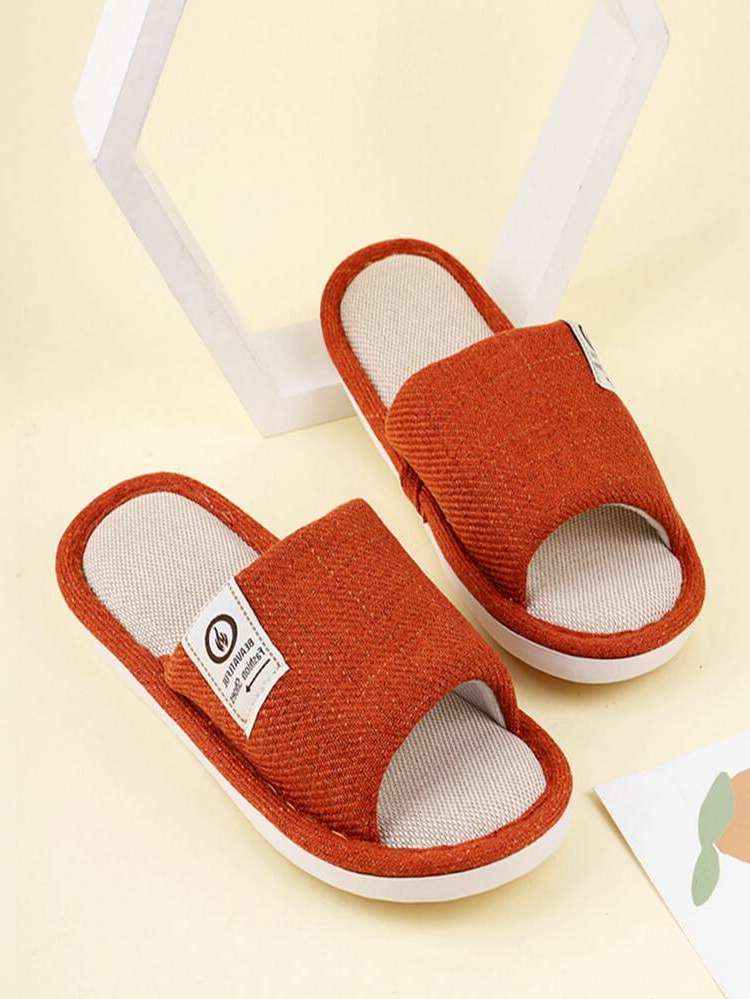 Plain  Red Women Slippers 6027