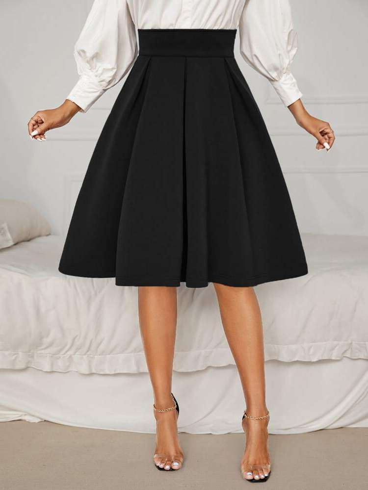  Knee Length Plain Women Skirts 325