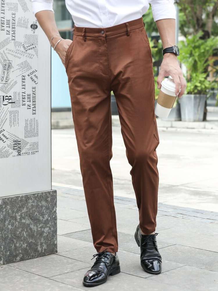  Redwood Plain Button Men Suit Pants 6748