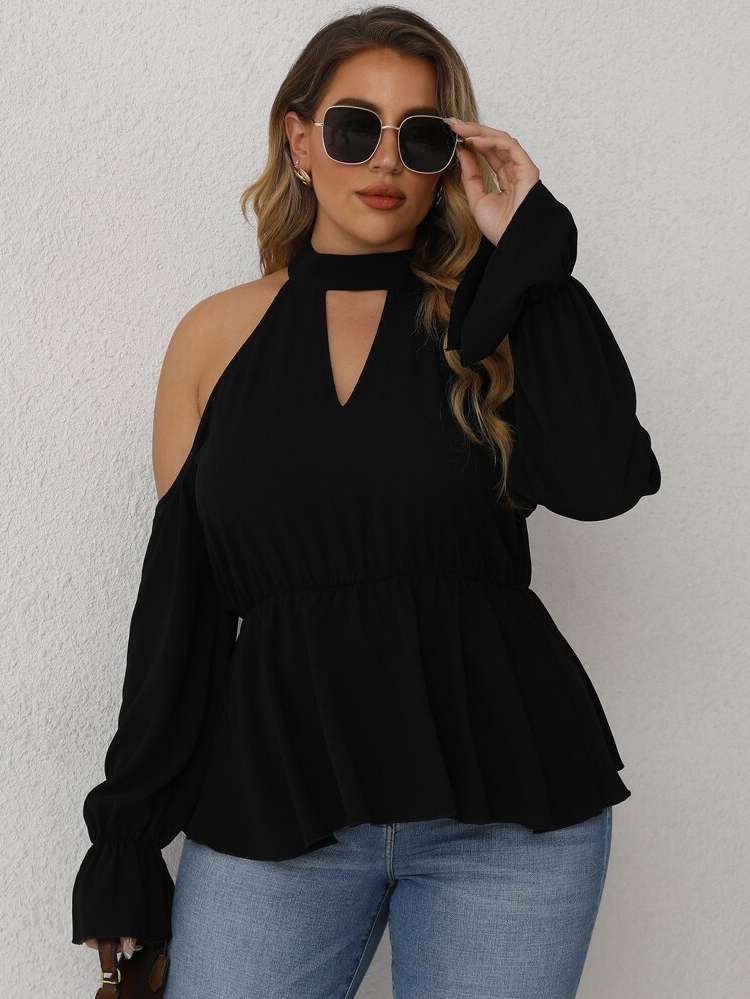  Plain Redwood Plus Size Blouses 2652