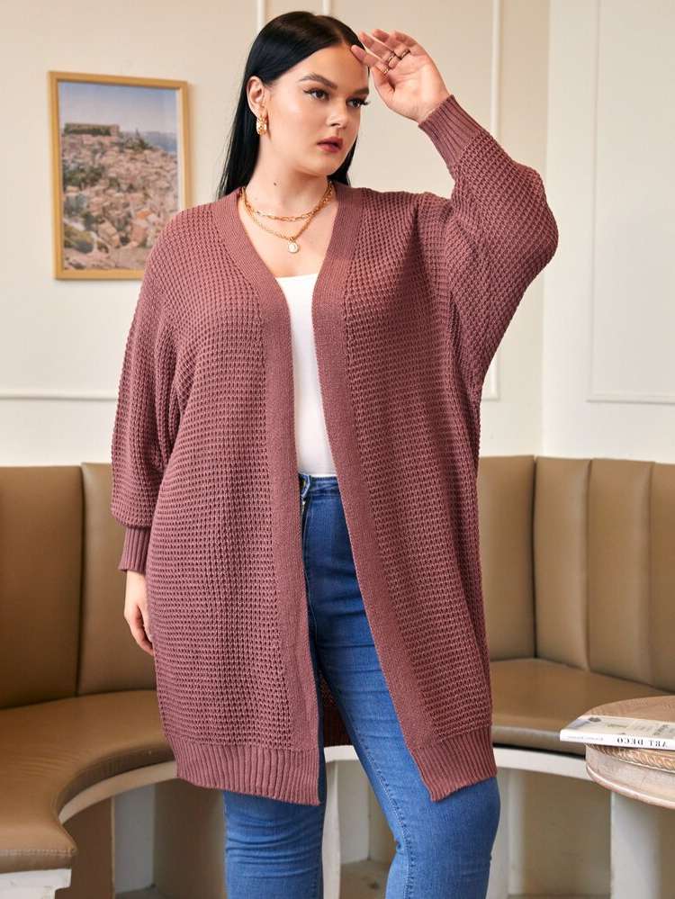 Casual Long Sleeve Regular Fit Redwood Plus Size Knitwear 7529