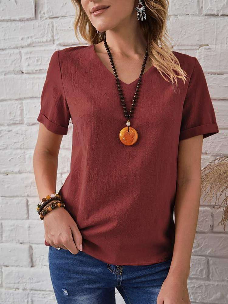 Redwood Plain Women Tops, Blouses  Tee 3088