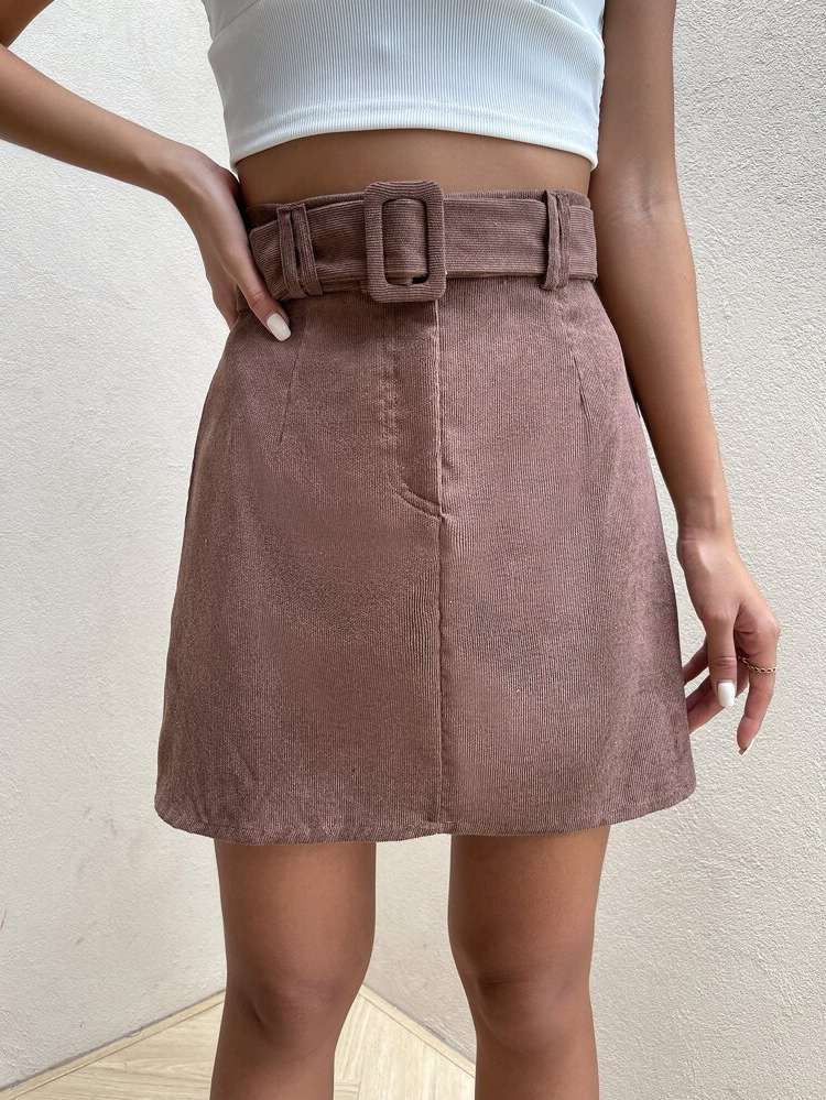 Belted Short Women Skirts 792