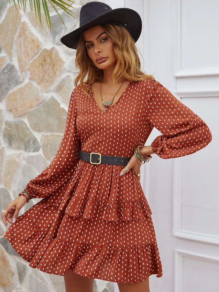 Short Long Sleeve Redwood Women Dresses 623