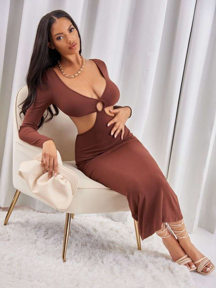 Sexy Cut Out Slim Fit Women Dresses 3019