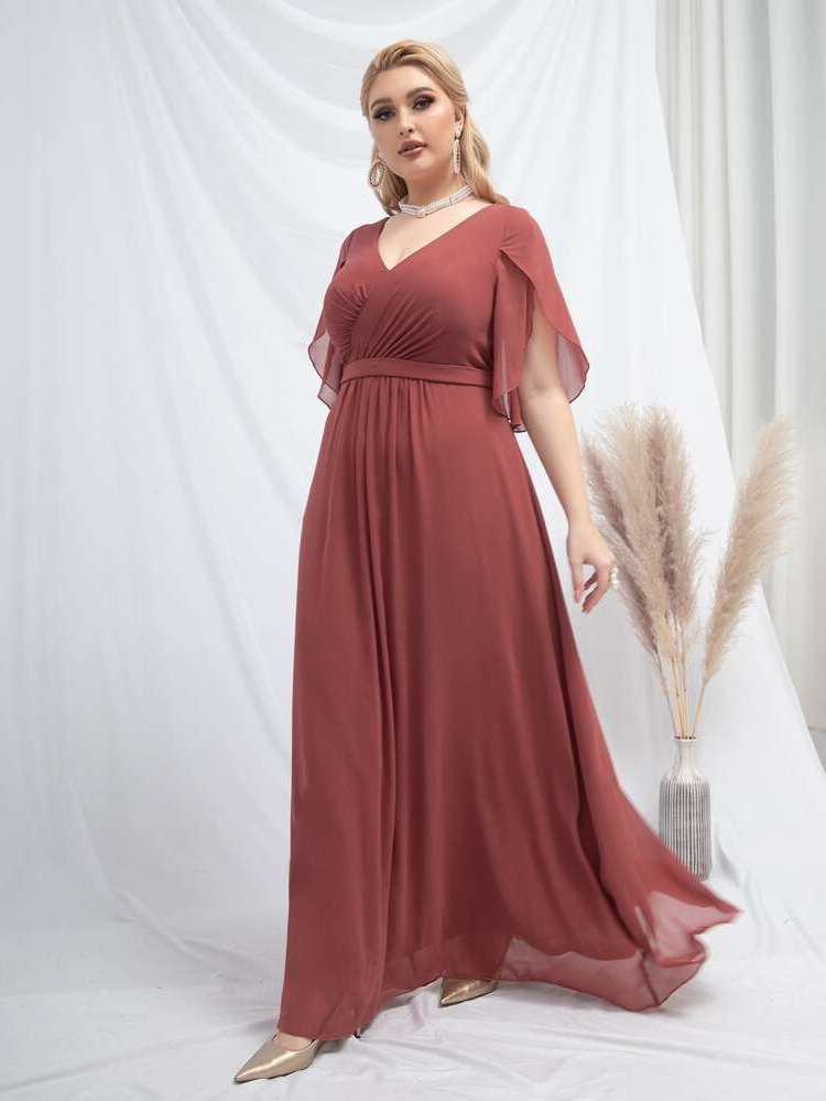  Redwood Short Sleeve Maxi Plus Size Dresses 516