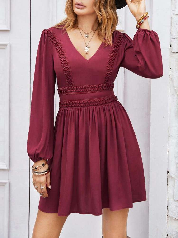  Long Sleeve Elegant Short Women Dresses 5832