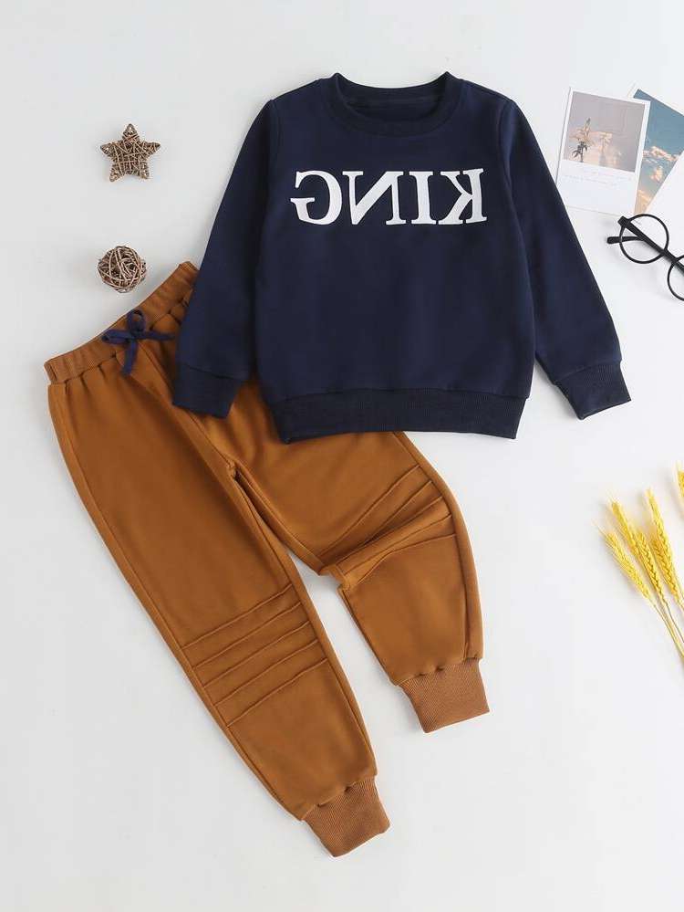 Letter Long Sleeve Casual Kids Clothing 184