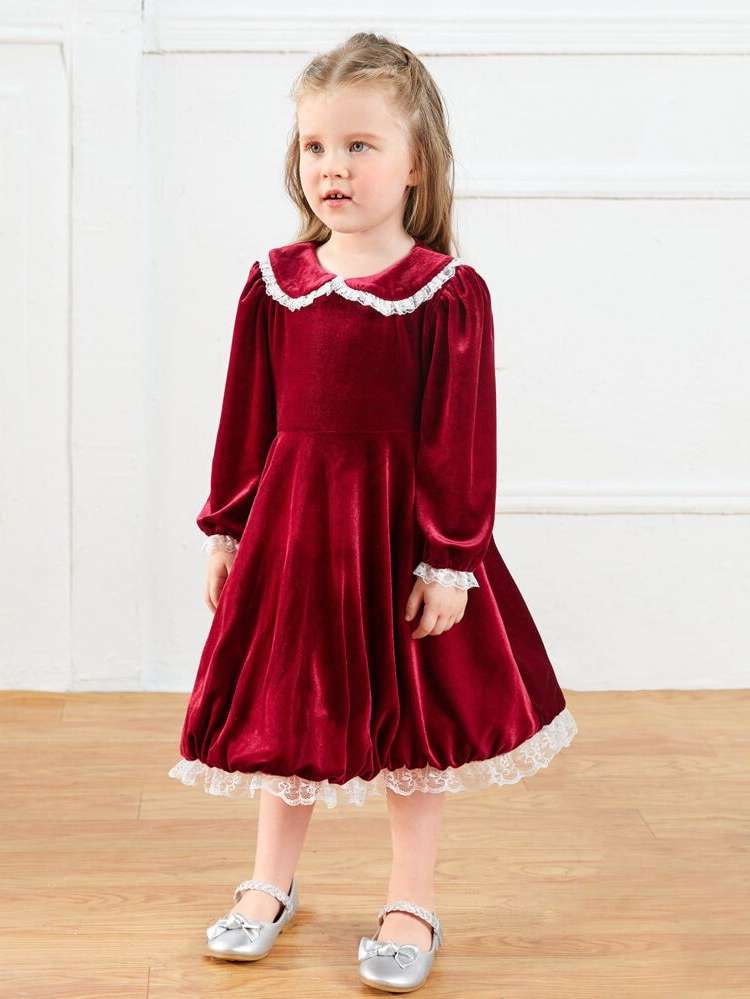 Regular Fit Glamorous Long Sleeve Midi Toddler Girls Clothing 919